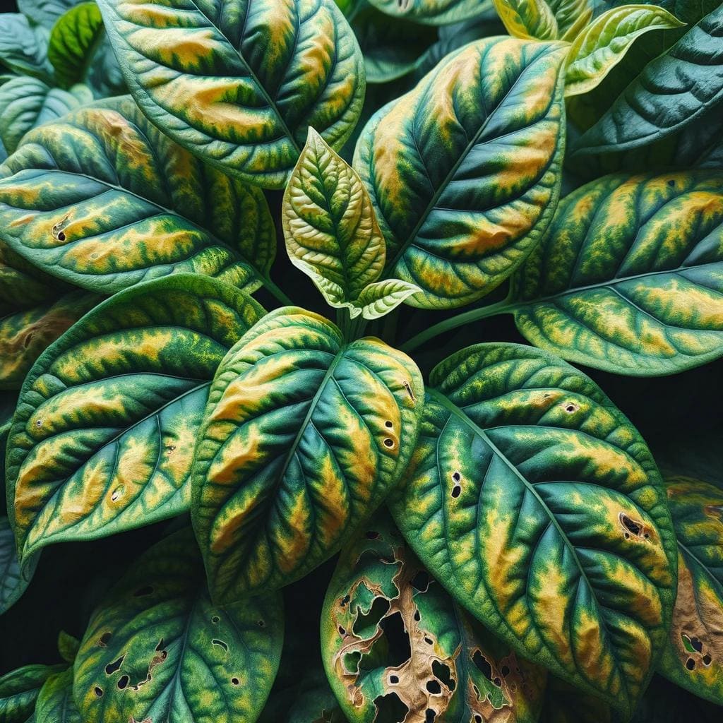 Imagen demostrativa de los casos de toxicidad por exceso de calcio en las plantas